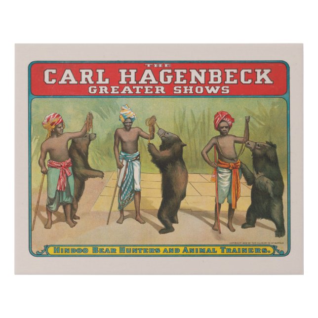Vintage Carl Hagenbeck Circus Poster Faux Canvas Print (Front)