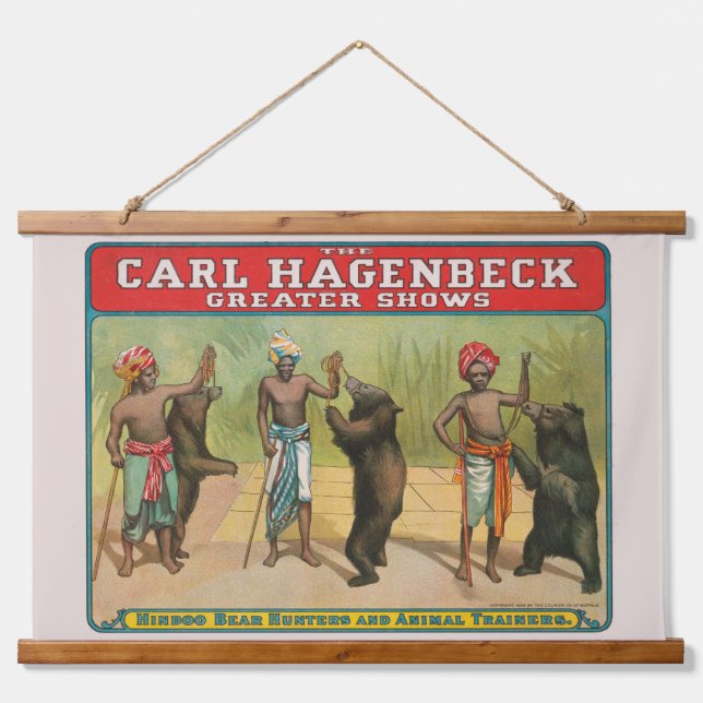 Vintage Carl Hagenbeck Circus Poster Hanging Tapestry (Front)