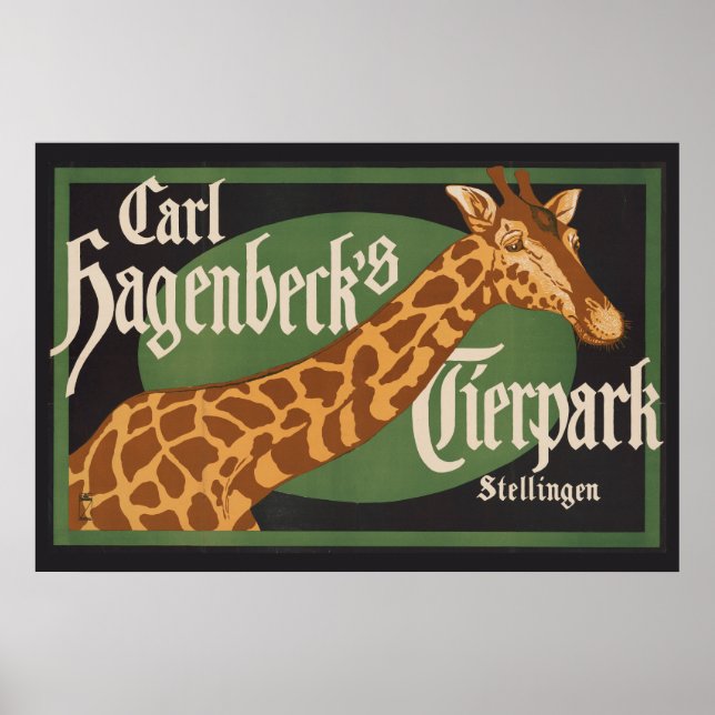 Vintage Carl Hagenbeck's Tierpark Circus Poster (Front)