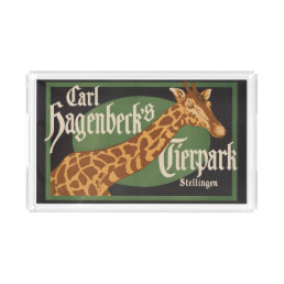 Vintage Carl Hagenbeck&#39;s Tierpark Circus Poster Acrylic Tray