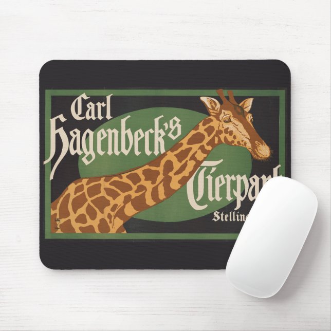 Vintage Carl Hagenbeck's Tierpark Circus Poster Mouse Pad (With Mouse)