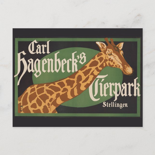 Vintage Carl Hagenbeck's Tierpark Circus Poster Postcard (Front)