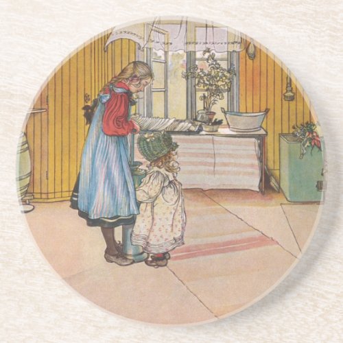 Vintage Carl Larsson The Kitchen Coaster
