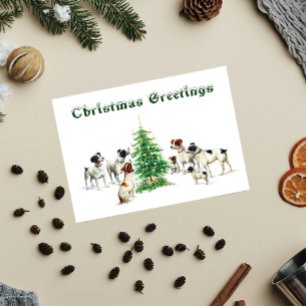 Vintage Carl Reichert Dog Puppie Art Christmas Holiday Postcard