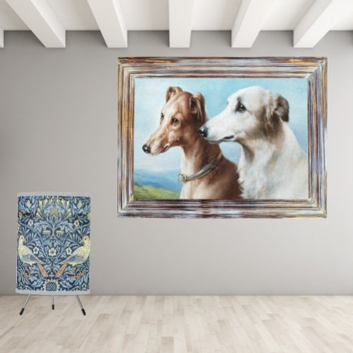 Vintage Carl Reichert Two Greyhounds Canvas Print