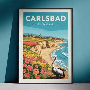 Vintage Carlsbad California Poster