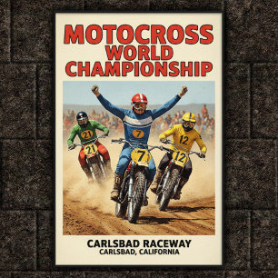 Vintage Carlsbad Raceway Motocross Wall Poster
