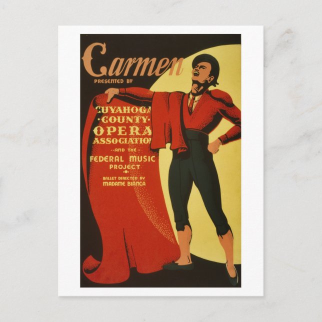 Vintage Carmen Opera and Ballet Postcard (Front)