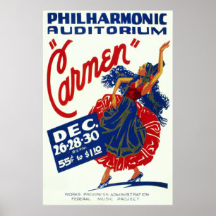 Vintage Carmen Performance Art Poster