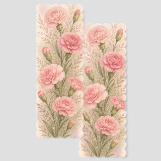 Vintage Carnation Botanical Glossy Bookmark