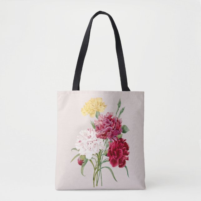 Vintage Carnation Flowers Print  Tote Bag (Front)