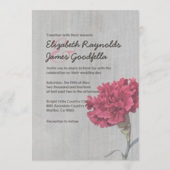 Vintage Carnation Wedding Invitations by topinvitations at Zazzle
