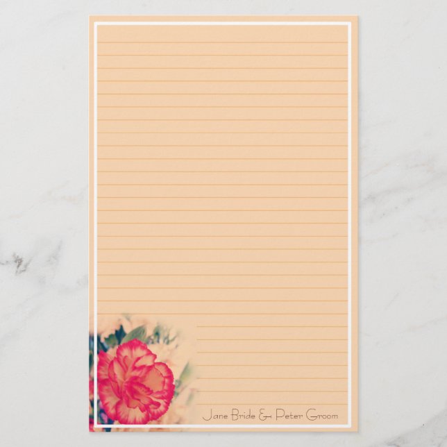 Vintage Carnation Wedding, stationery (Front)