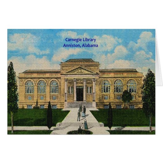 Vintage Carnegie Library Anniston Alabama Cards (Front Horizontal)