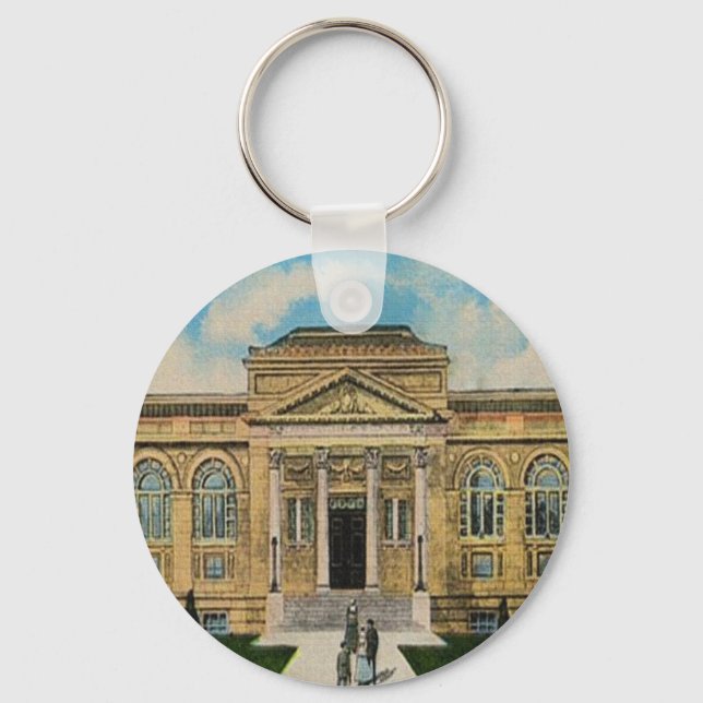Vintage Carnegie Library Anniston Alabama  Keychain (Front)