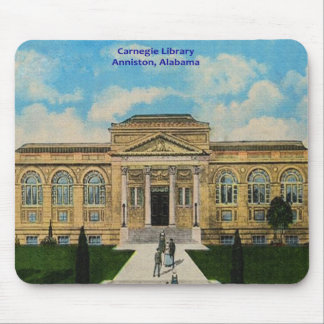 Vintage Carnegie Library Anniston Alabama Mouse Pad