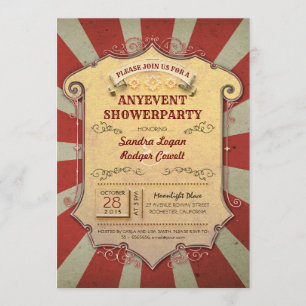 Vintage Carnival Any Party or Shower Invitations