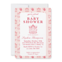 Vintage Carnival Baby Shower Invitation