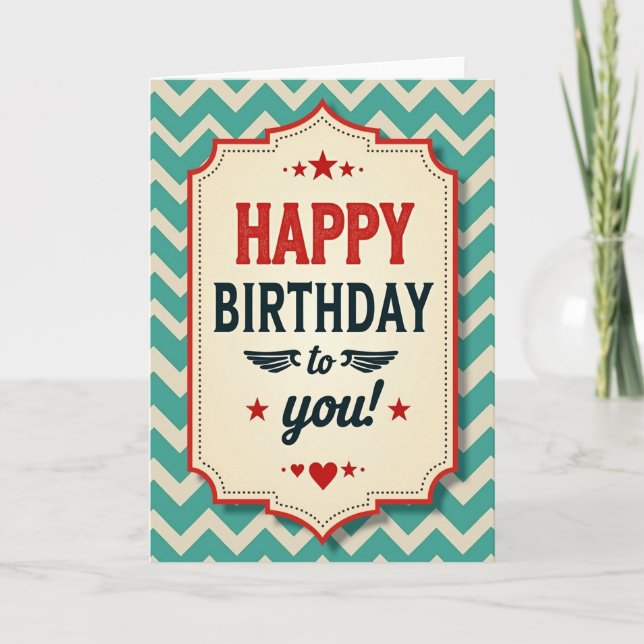 Vintage Carnival Birthday Card (Front)