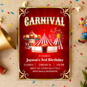 Vintage Carnival Birthday Invitation