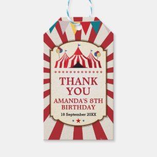 Vintage carnival Birthday party Favor Tag