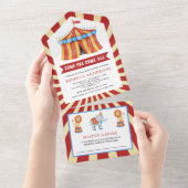 Vintage Carnival Circus Baby Shower All In One Invitation (Tearaway)