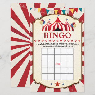Vintage Carnival Circus Birthday Bingo Games
