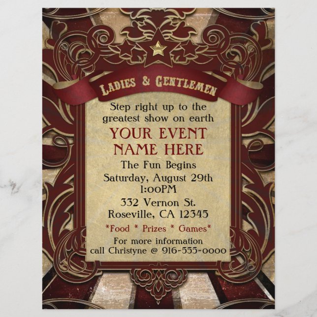 Vintage Carnival Circus Elegant Event Flyer (Front)