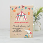 Vintage Carnival Circus Kid's Birthday Party Invitation (Standing Front)