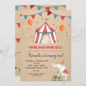 Vintage Carnival Circus Kid's Birthday Party Invitation (Front/Back)