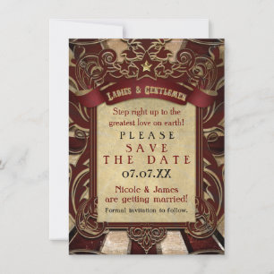Vintage Carnival Elegant Save The Date Invitation