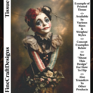 Vintage Carnival Noir Circus Girl CN4 Decoupage Tissue Paper