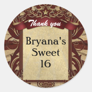 Vintage Carnival Red Circus Party Favor Sticker