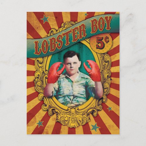 Vintage Carnival Side Show Lobster Boy Postcard
