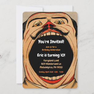Vintage Carnival Style Birthday Party Invitation