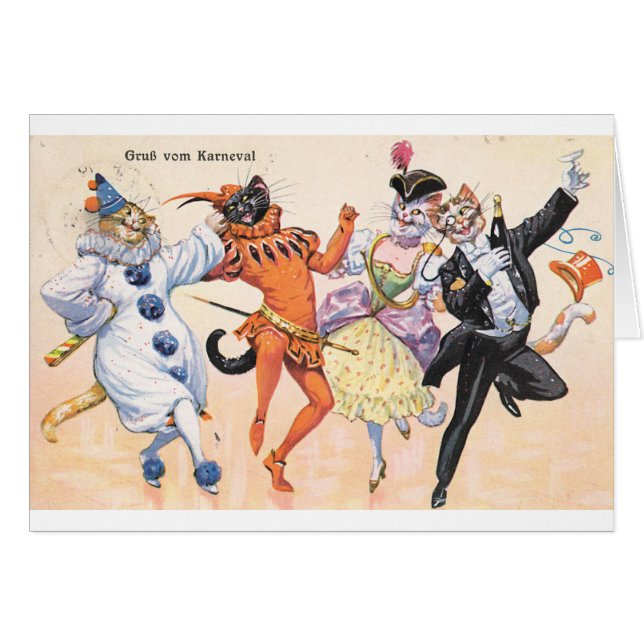Vintage - Carnivale Cats, Cards (Front Horizontal)