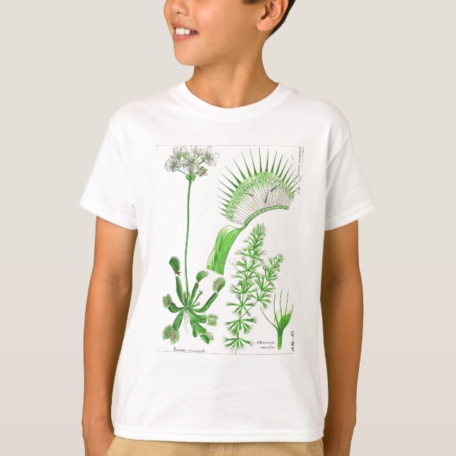 Vintage Carnivorous Plant Print T-Shirt (Front)