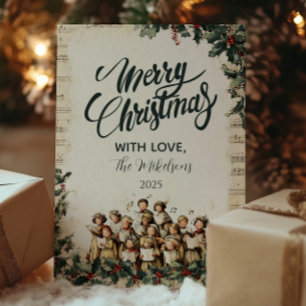 Vintage Carolers Merry Christmas Holiday Card