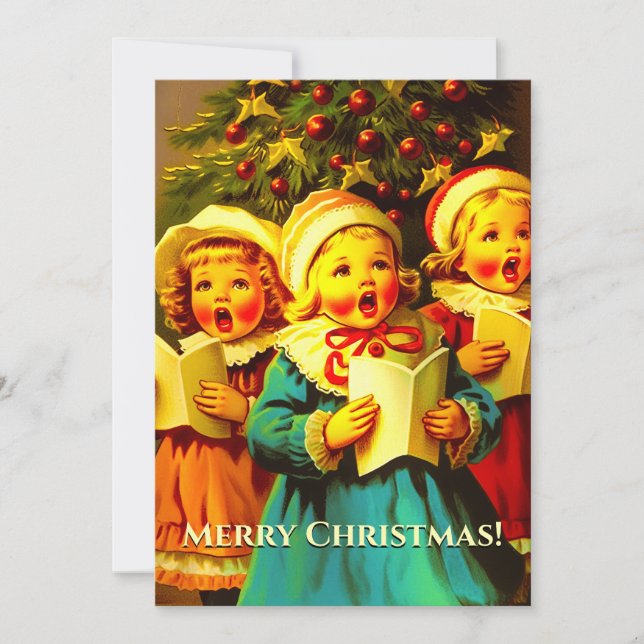 Vintage Carolers Singing Hymns Christmas (Front)