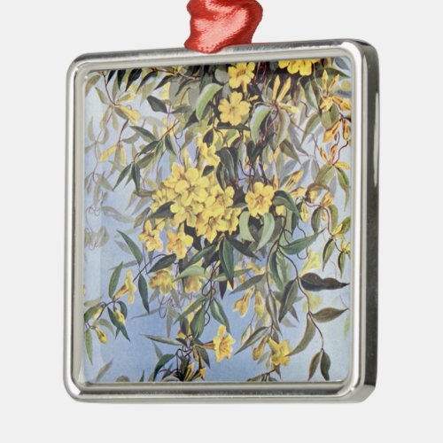 Vintage Carolina Jessamine Yellow Flowers Floral Metal Ornament