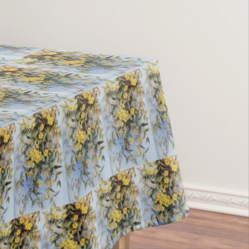 Vintage Carolina Jessamine Yellow Flowers Floral Tablecloth