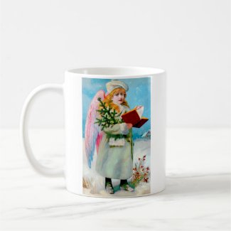 Vintage Caroling Angel Coffee Mug