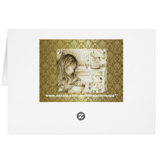 Vintage Carousel Dreams Gold Damask (Back Horizontal)