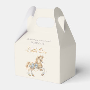 Vintage Carousel Horse Blue Watercolor Baby Shower Favor Boxes