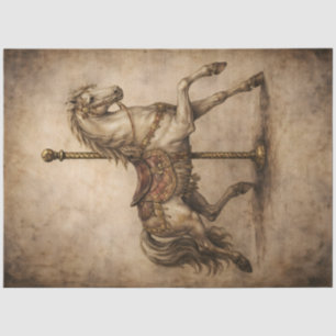 Vintage Carousel Horse Carnival Decoupage Paper