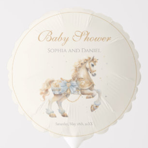 Vintage Carousel Horse Watercolor Baby Shower Balloon