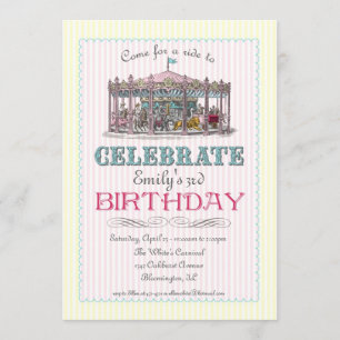 Vintage Carousel Party Invitation