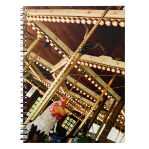 Vintage Carousel Rooster Spiral Photo Notebook