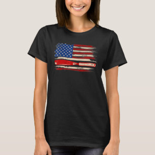 Vintage Carpenter American Flag Woodworkinglogger  T-Shirt