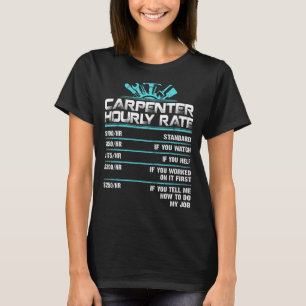 Vintage Carpenter Apparel Woodworking Hourly Rate  T-Shirt